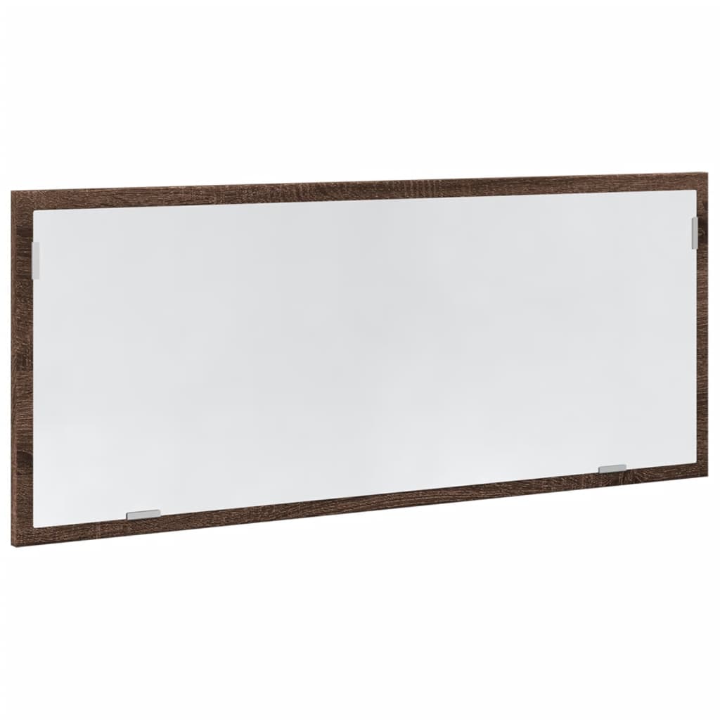 LED Bathroom Mirror Brown Oak 100x8,5x37 cm Engineered Wood
