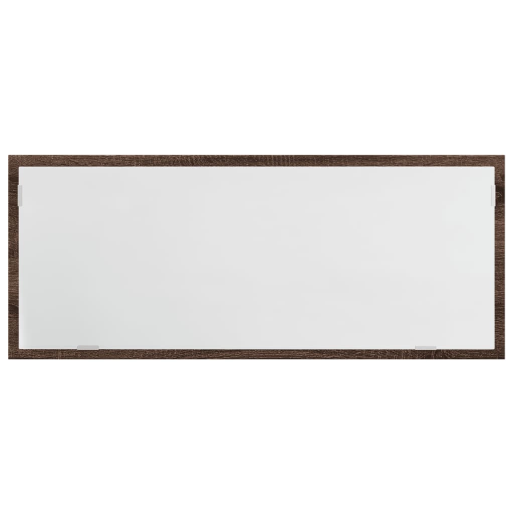 LED Bathroom Mirror Brown Oak 100x8,5x37 cm Engineered Wood