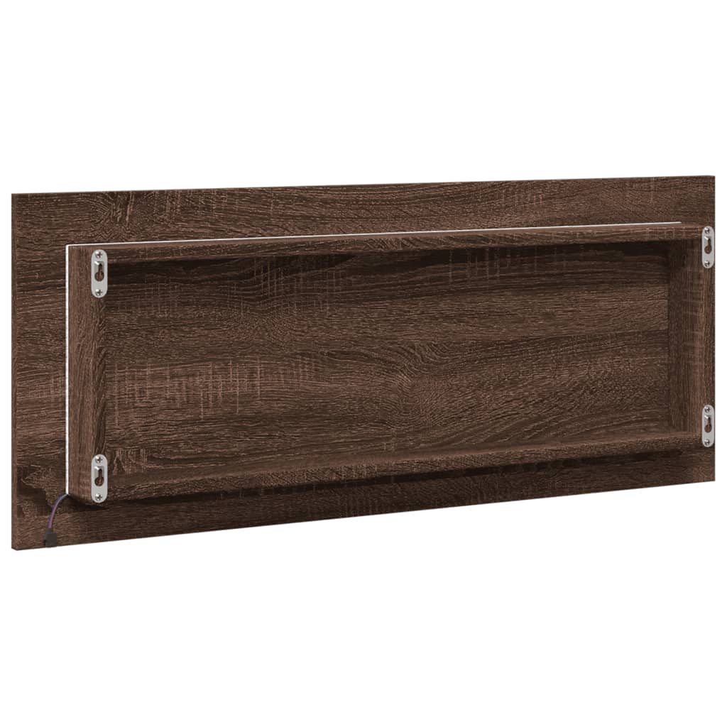 LED Bathroom Mirror Brown Oak 100x8,5x37 cm Engineered Wood