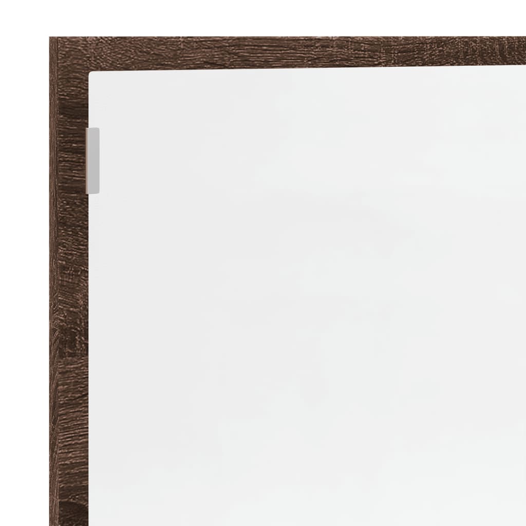 LED Bathroom Mirror Brown Oak 100x8,5x37 cm Engineered Wood