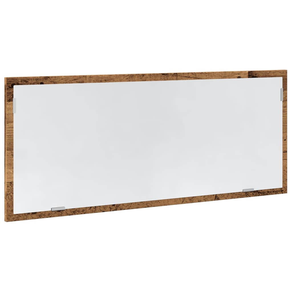 LED Bathroom Mirror Old Wood 100x8,5x37 cm Engineered Wood