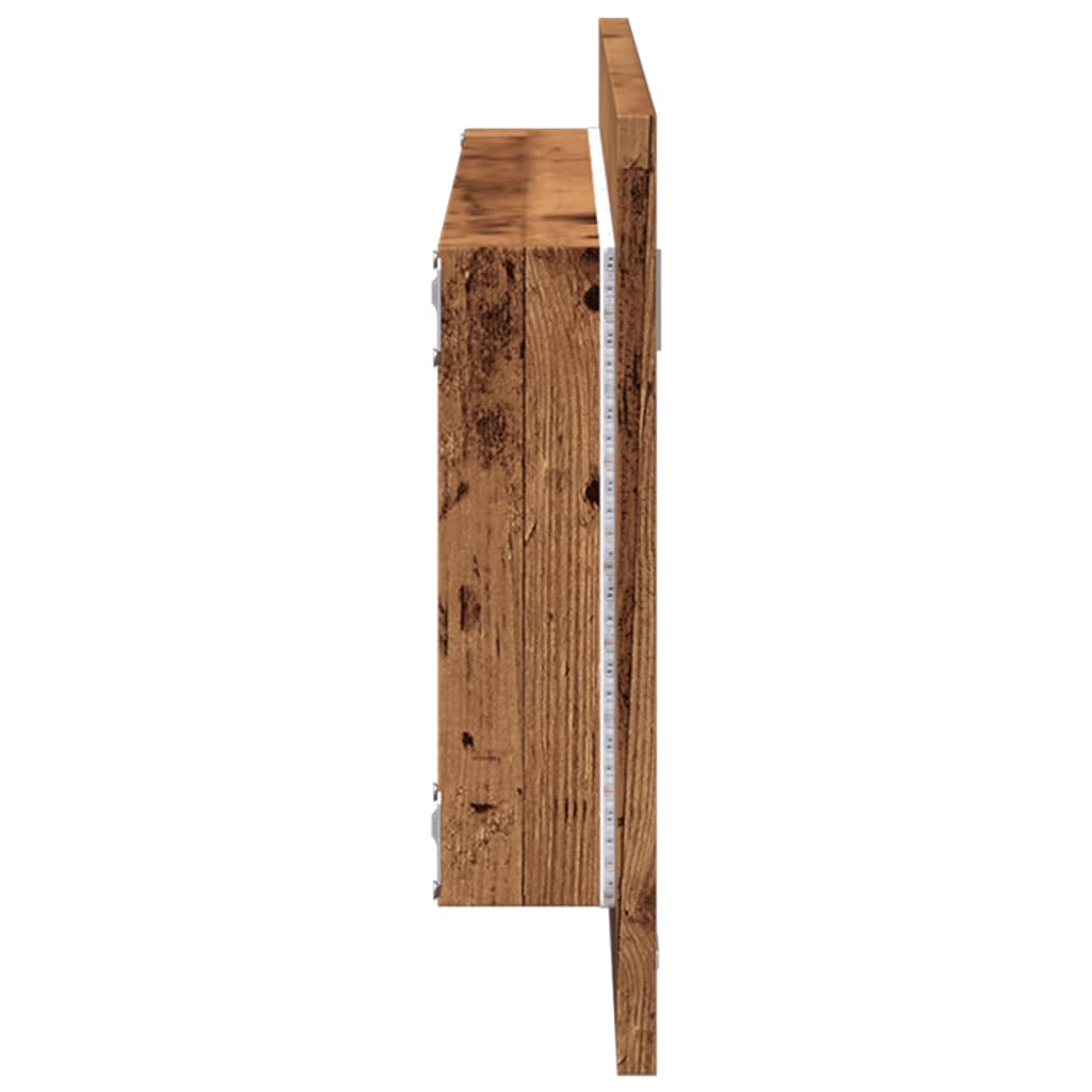 LED Bathroom Mirror Old Wood 100x8,5x37 cm Engineered Wood