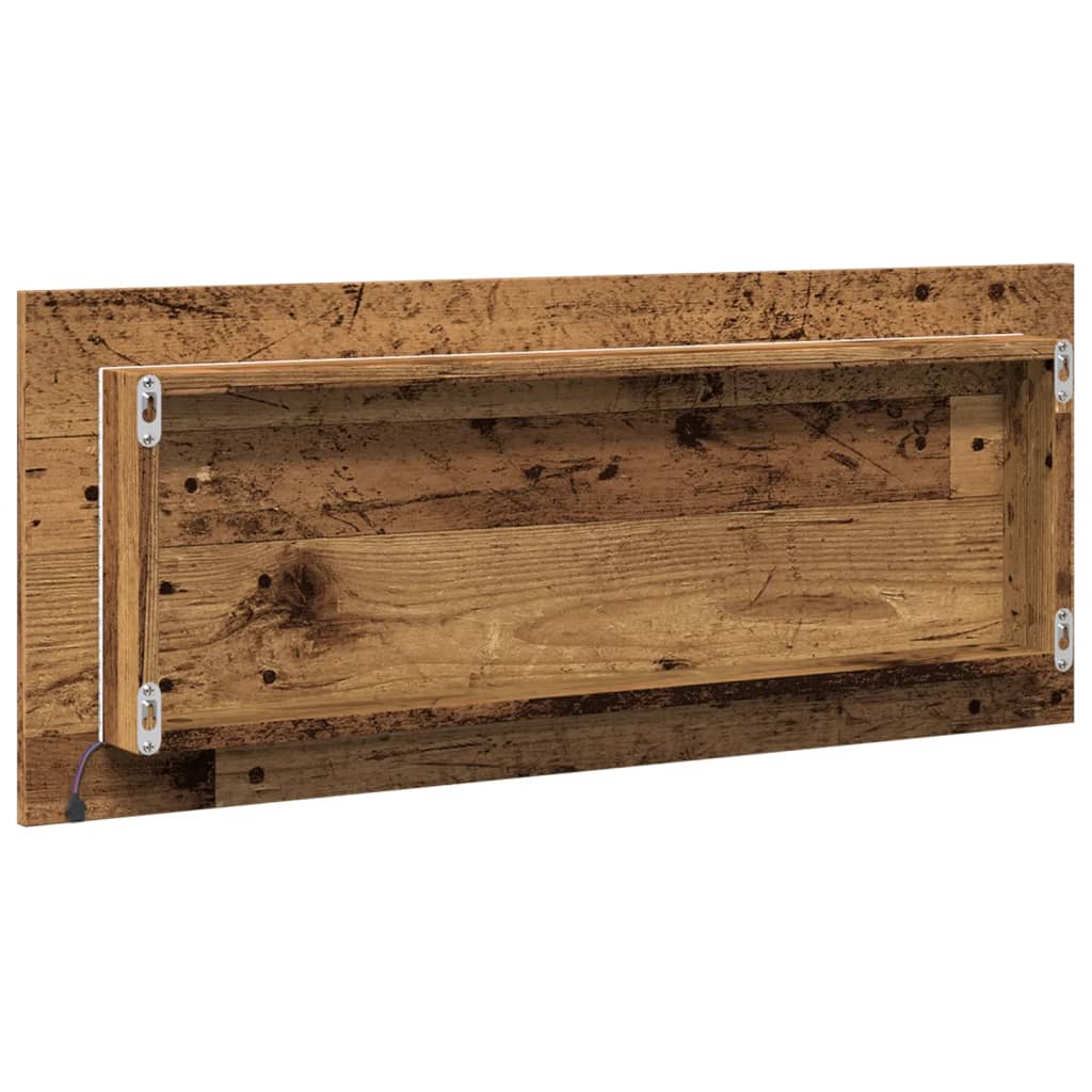 LED Bathroom Mirror Old Wood 100x8,5x37 cm Engineered Wood
