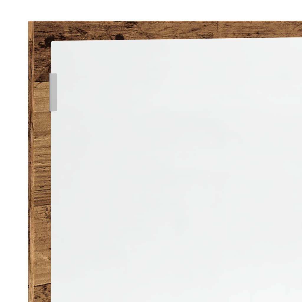 LED Bathroom Mirror Old Wood 100x8,5x37 cm Engineered Wood