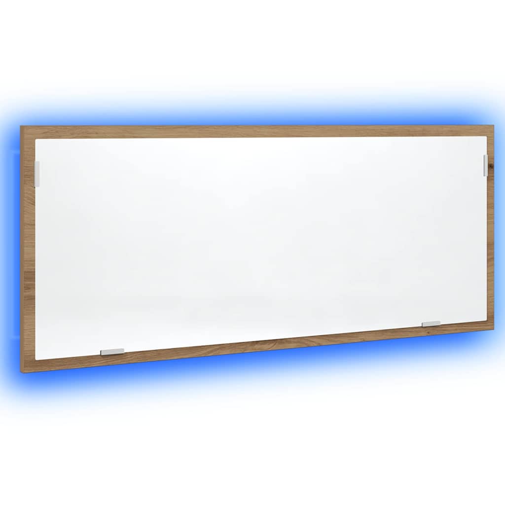 LED Bathroom Mirror Artisan Oak 100x8.5x37 cm Engineered Wood