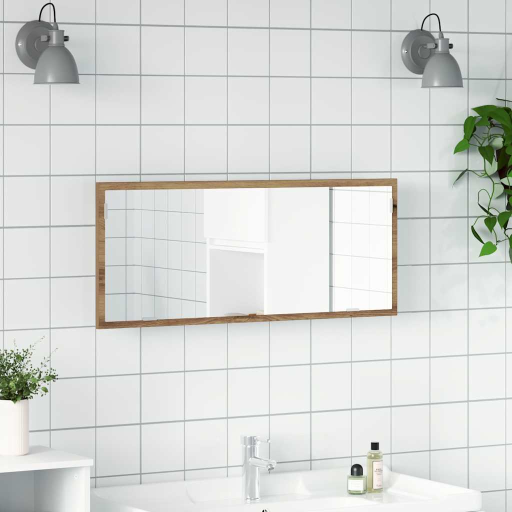 LED Bathroom Mirror Artisan Oak 100x8.5x37 cm Engineered Wood