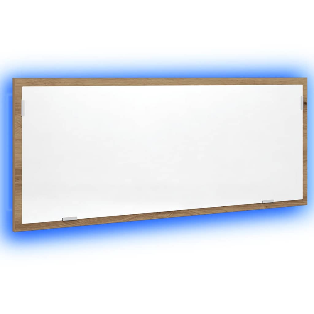 LED Bathroom Mirror Artisan Oak 100x8,5x37 cm Engineered Wood