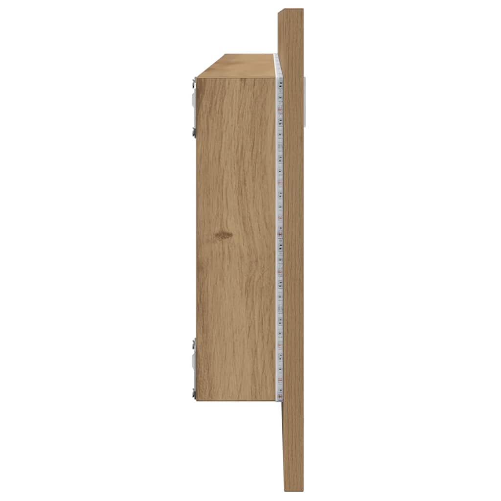 LED Bathroom Mirror Artisan Oak 100x8,5x37 cm Engineered Wood
