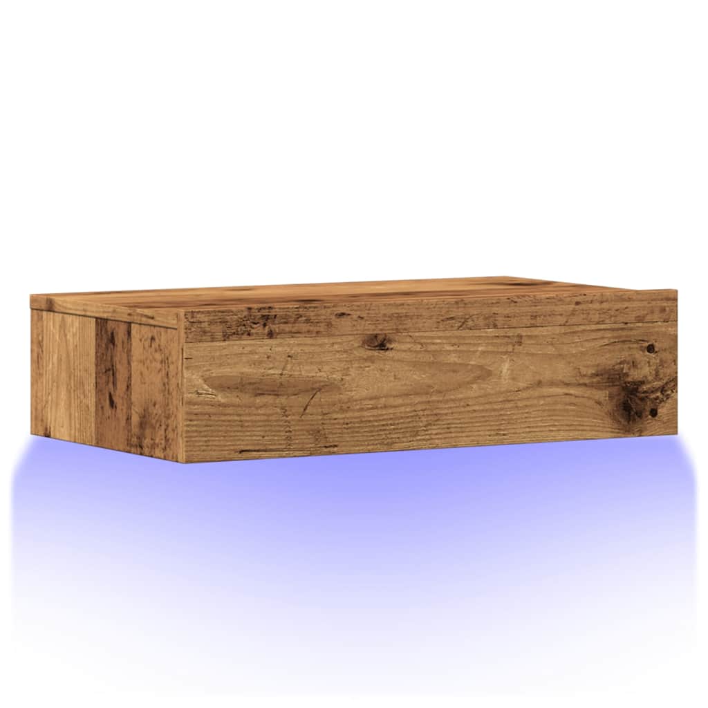 TV Cabinet with LED Lights Old Wood 60x35x15,5 cm