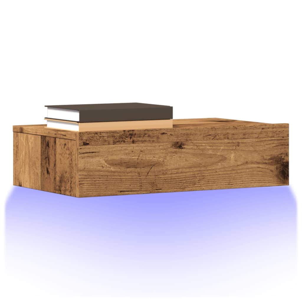 TV Cabinet with LED Lights Old Wood 60x35x15,5 cm