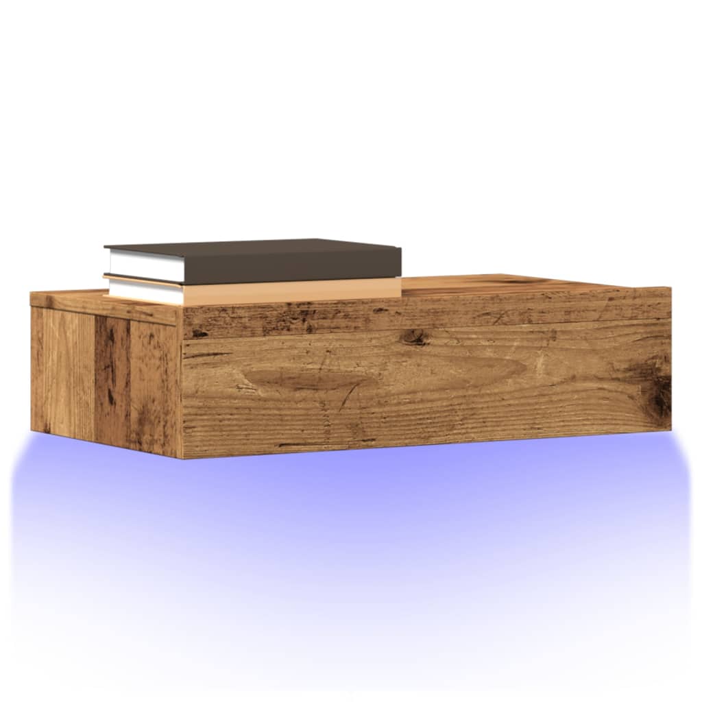 2 Piece TV Cabinet Set with LED Lights Old Wood 60x35x15,5 cm