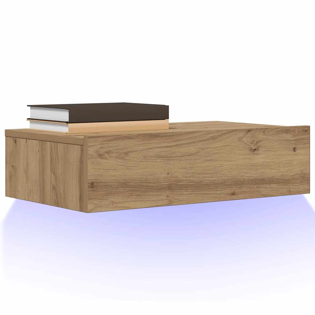 TV Cabinet with LED Lights Artisan Oak 60x35x15,5 cm