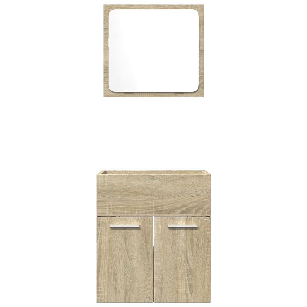 vidaXL 2 Piece Bathroom Furniture Set Sonoma Oak Engineered Wood