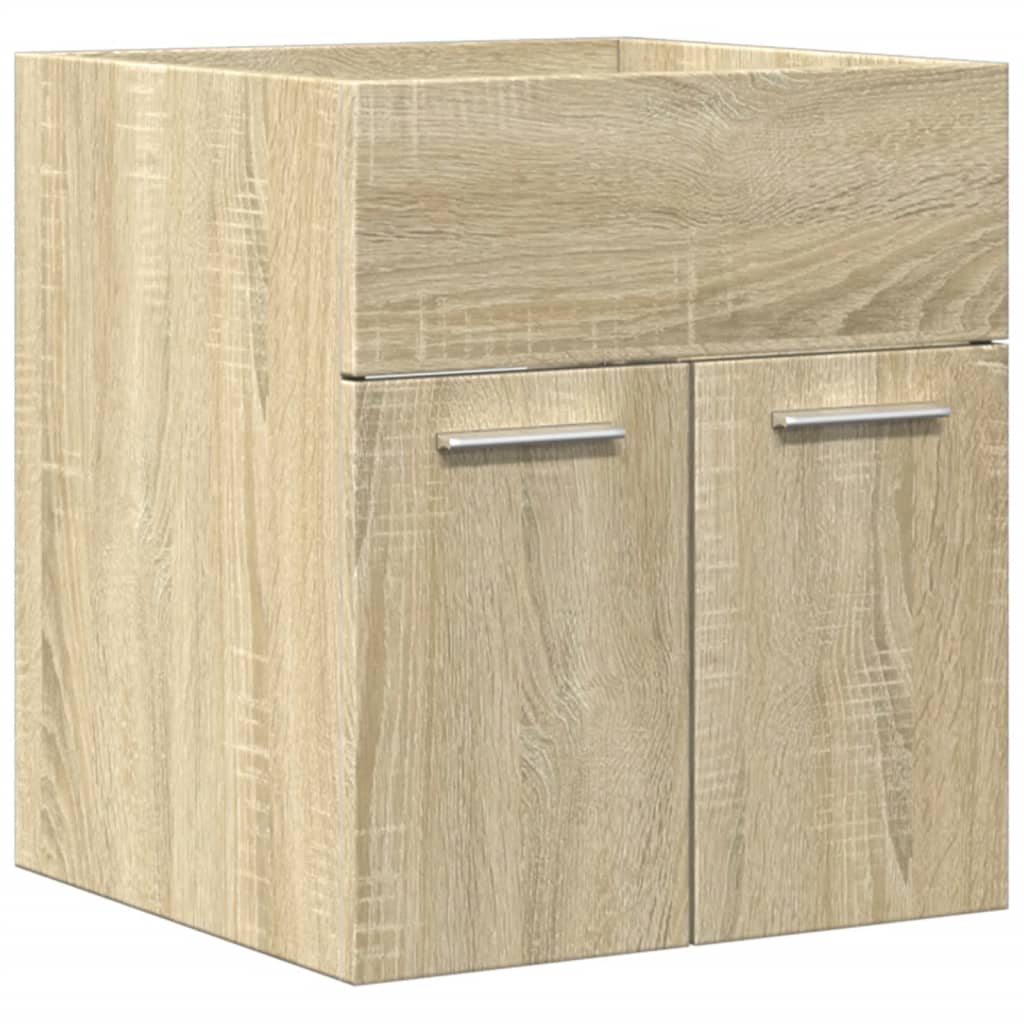 vidaXL 2 Piece Bathroom Furniture Set Sonoma Oak Engineered Wood