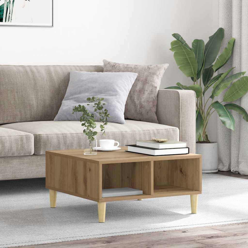 Coffee Table Artisan Oak 60x60x30 cm Engineered Wood