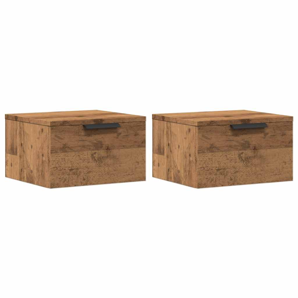 vidaXL Wall-mounted Bedside Cabinets 2 pcs Artisan Oak 34x30x20 cm