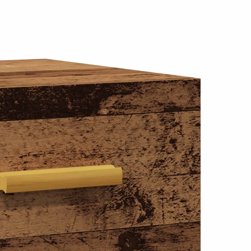 vidaXL Wall-mounted Bedside Cabinets 2 pcs Old Wood 35x35x20 cm