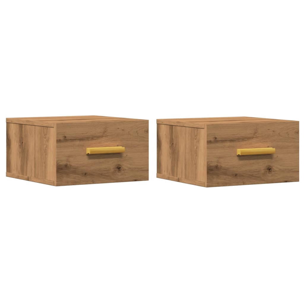 vidaXL Wall-mounted Bedside Cabinets 2 pcs Artisan Oak 35x35x20 cm