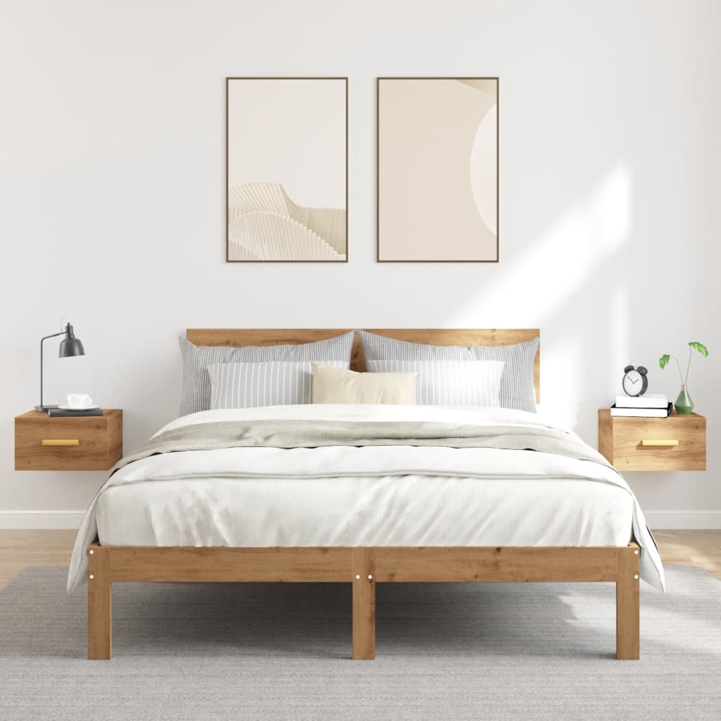 vidaXL Wall-mounted Bedside Cabinets 2 pcs Artisan Oak 35x35x20 cm