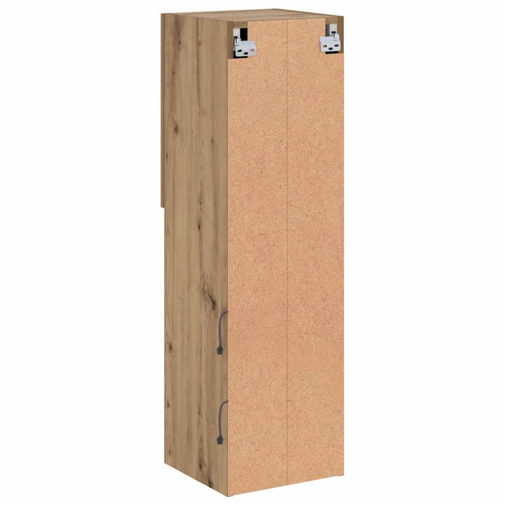 TV Cabinet with LED Lights Artisian Oak 30.5x30x102 cm