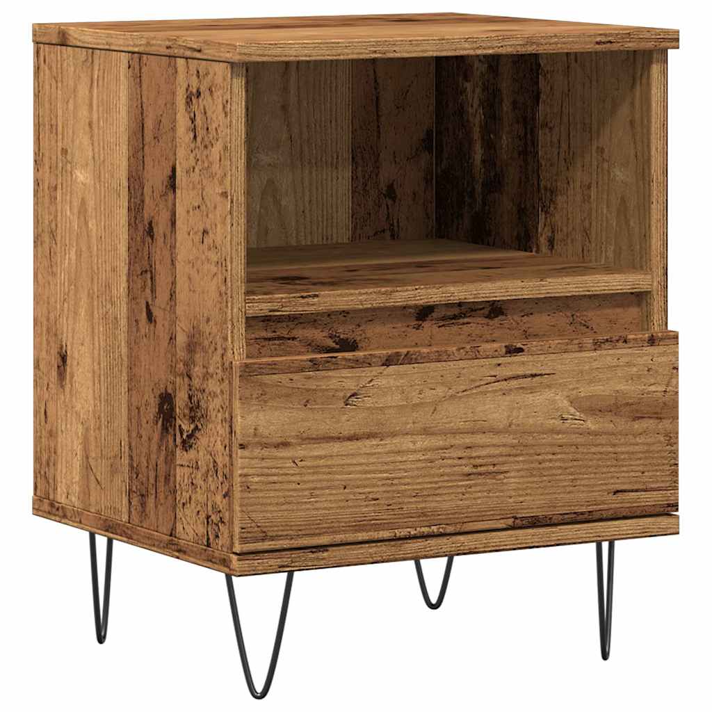 vidaXL Bedside Cabinet Old Wood 40x35x50 cm Engineered Wood
