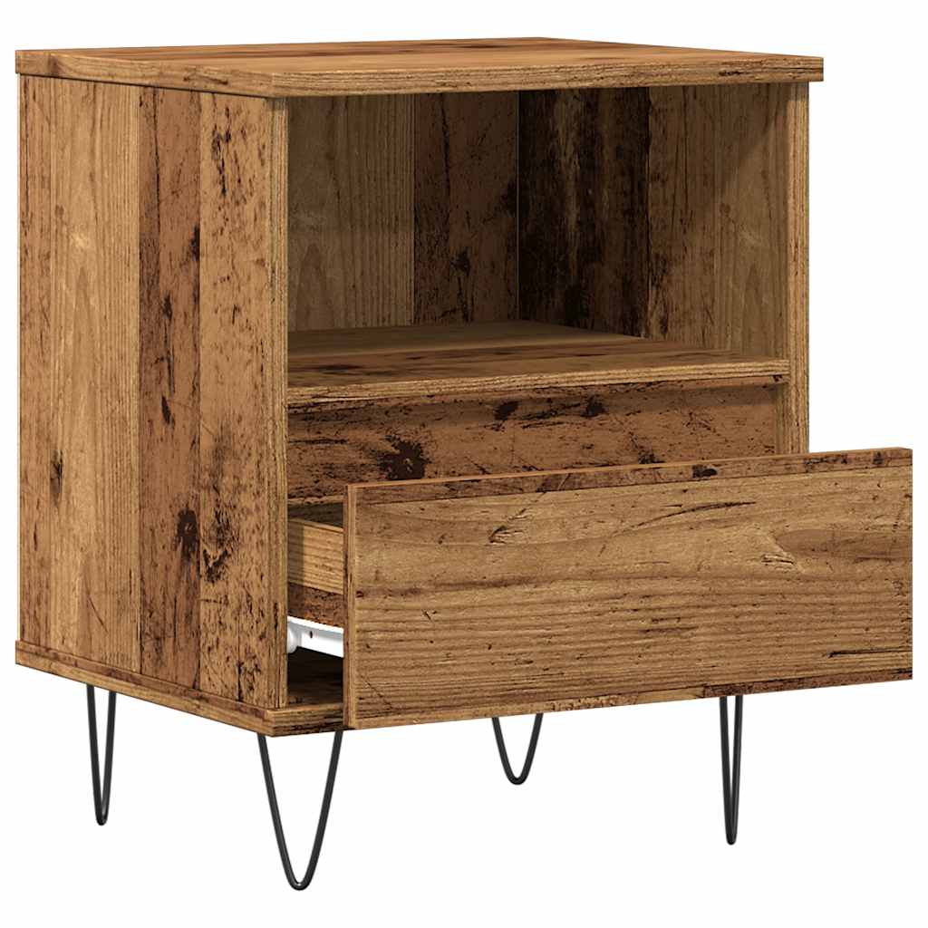 vidaXL Bedside Cabinet Old Wood 40x35x50 cm Engineered Wood