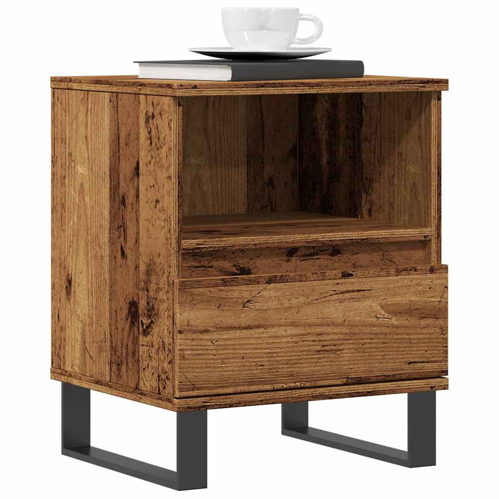 vidaXL Bedside Cabinet Old Wood 40x35x50 cm Engineered Wood
