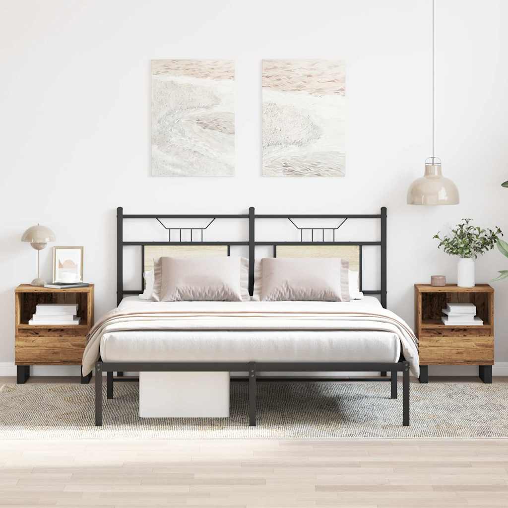 vidaXL Bedside Cabinets 2 pcs Old Wood 40x35x50 cm Engineered Wood