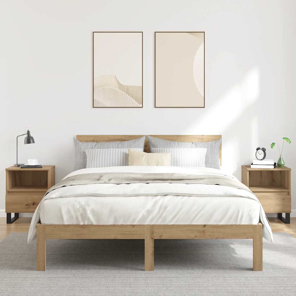 Bedside Cabinets 2 pcs Artisan Oak 40x35x50 cm Engineered Wood