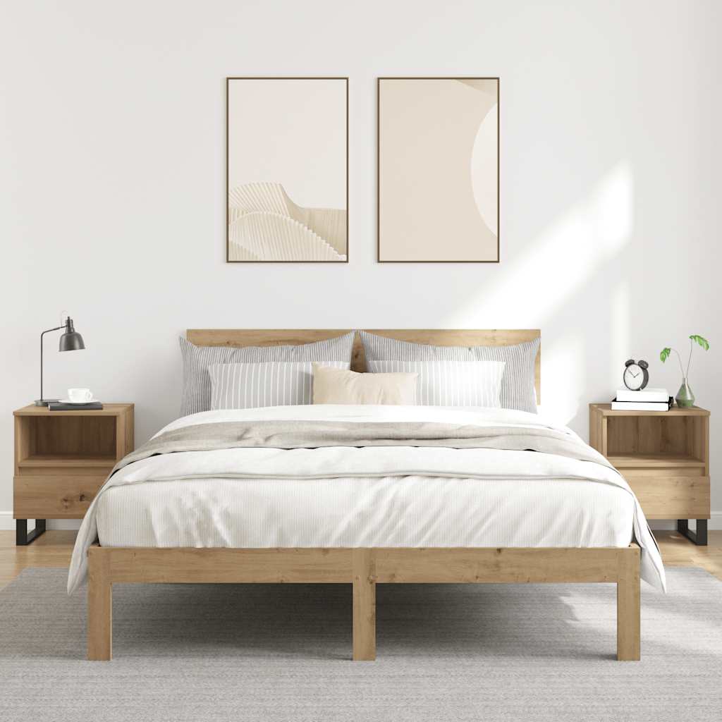 Bedside Cabinets 2 pcs Artisan Oak 40x35x50 cm Engineered Wood
