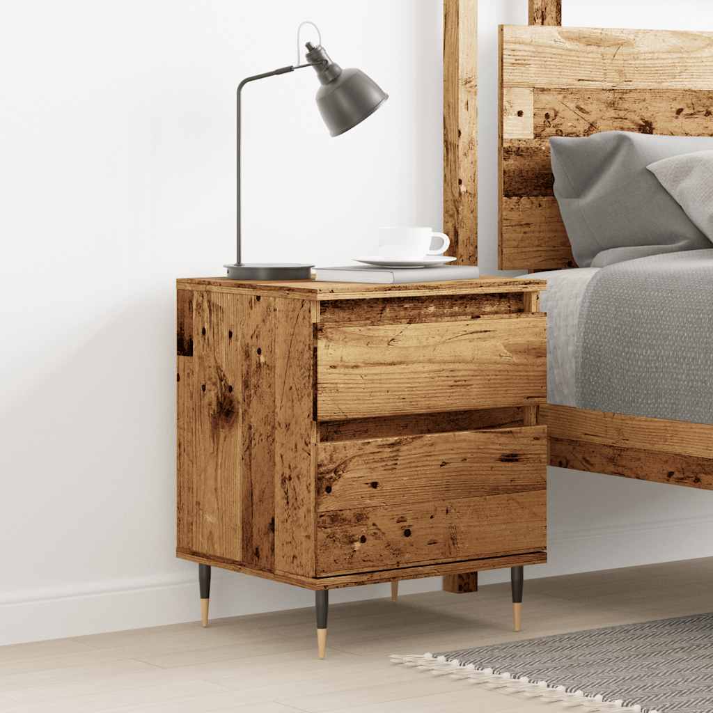 vidaXL Bedside Cabinet Old Wood 40x35x50 cm Engineered Wood