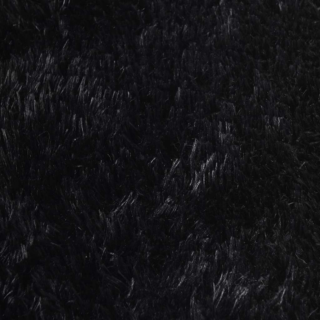 Shaggy Rug High Pile NAVARRA Black 160x160 cm Polyester