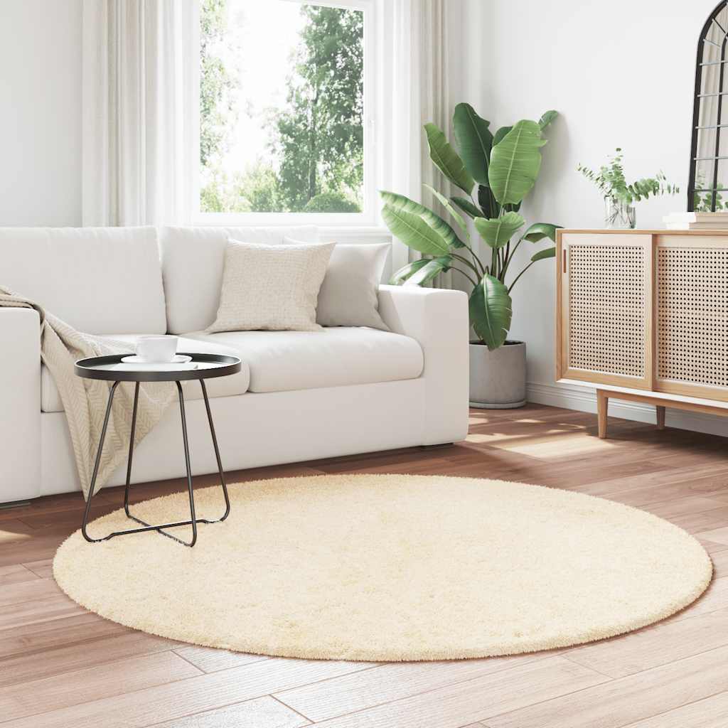Shaggy Rug High Pile NAVARRA Cream 160x160 cm Polyester