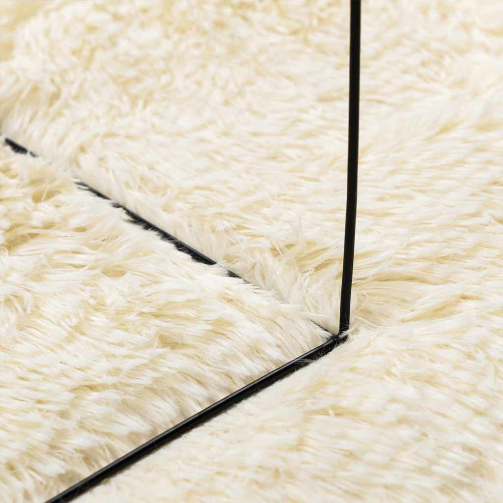 Shaggy Rug High Pile NAVARRA Cream 160x160 cm Polyester