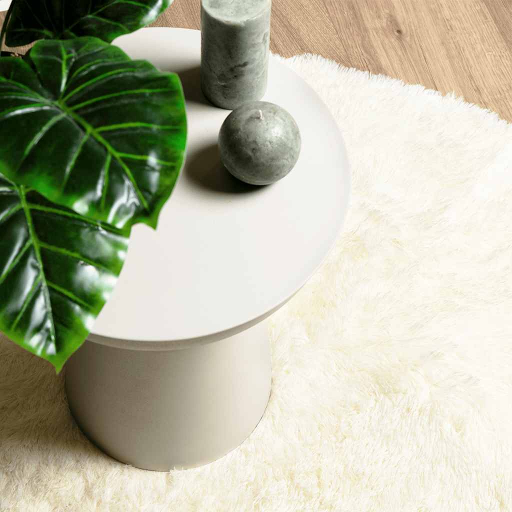 Shaggy Rug High Pile NAVARRA Cream 160x160 cm Polyester