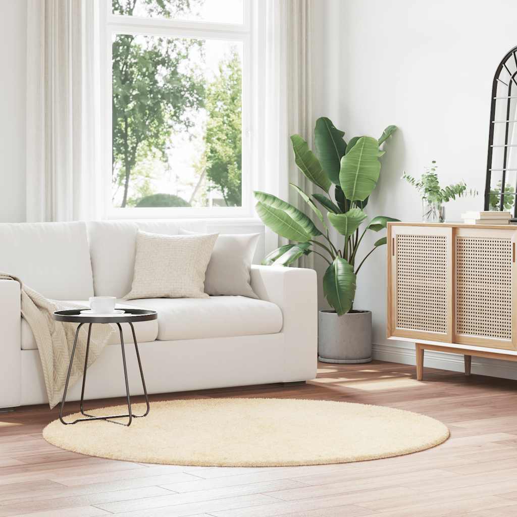Shaggy Rug High Pile NAVARRA Cream 160x160 cm Polyester