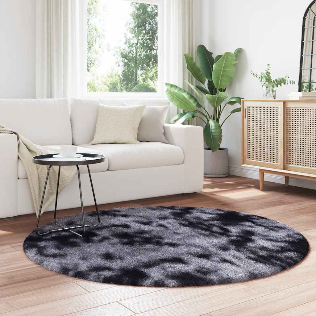 Shaggy Rug High Pile NAVARRA Dark Grey 160x160 cm Polyester