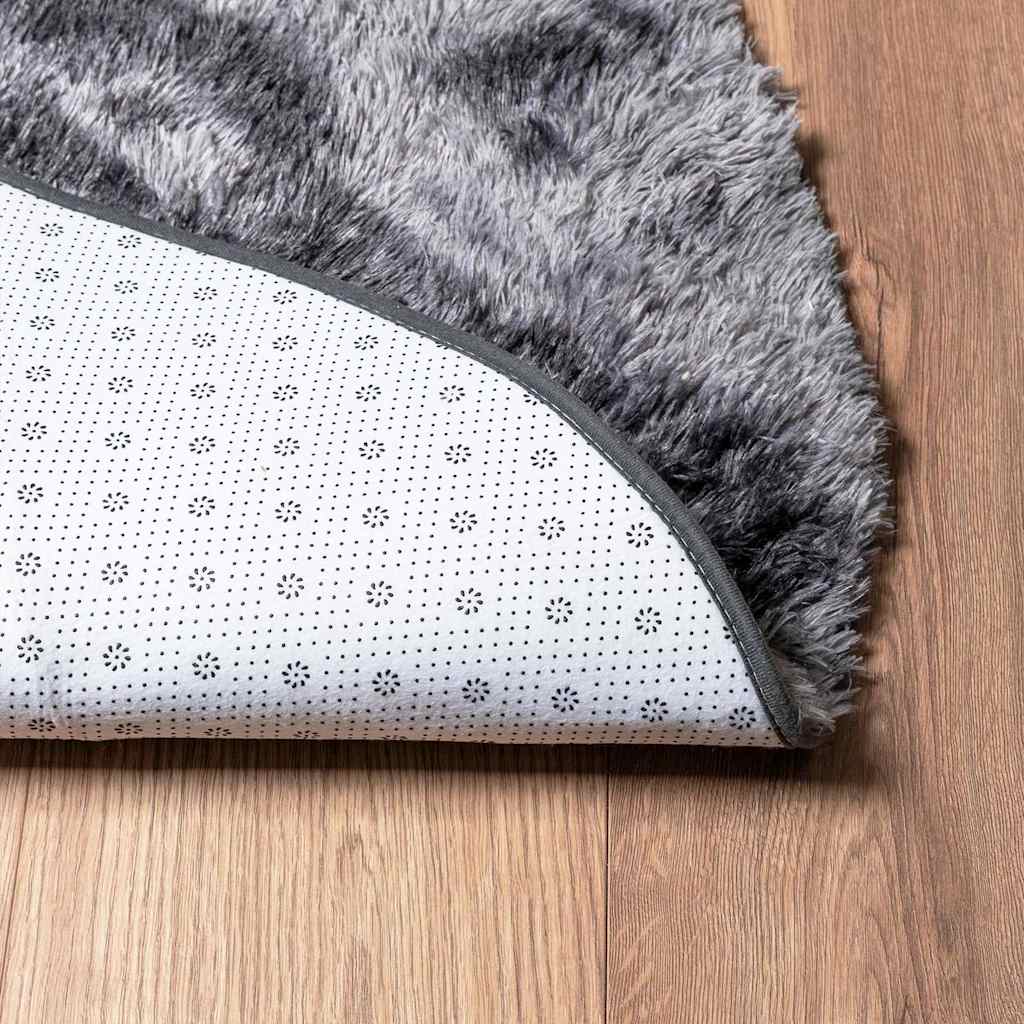 Shaggy Rug High Pile NAVARRA Dark Grey 160x160 cm Polyester
