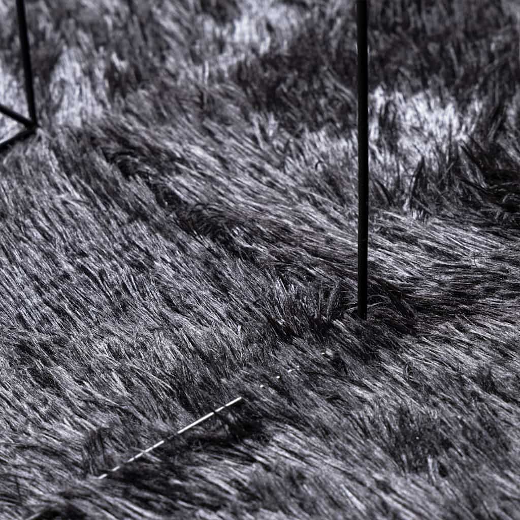 Shaggy Rug High Pile NAVARRA Dark Grey 160x160 cm Polyester