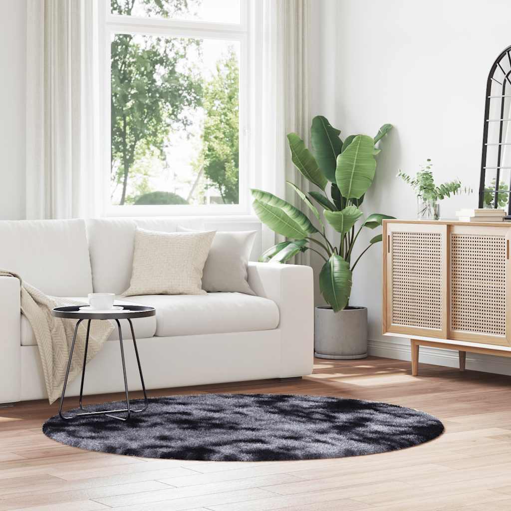 Shaggy Rug High Pile NAVARRA Dark Grey 160x160 cm Polyester