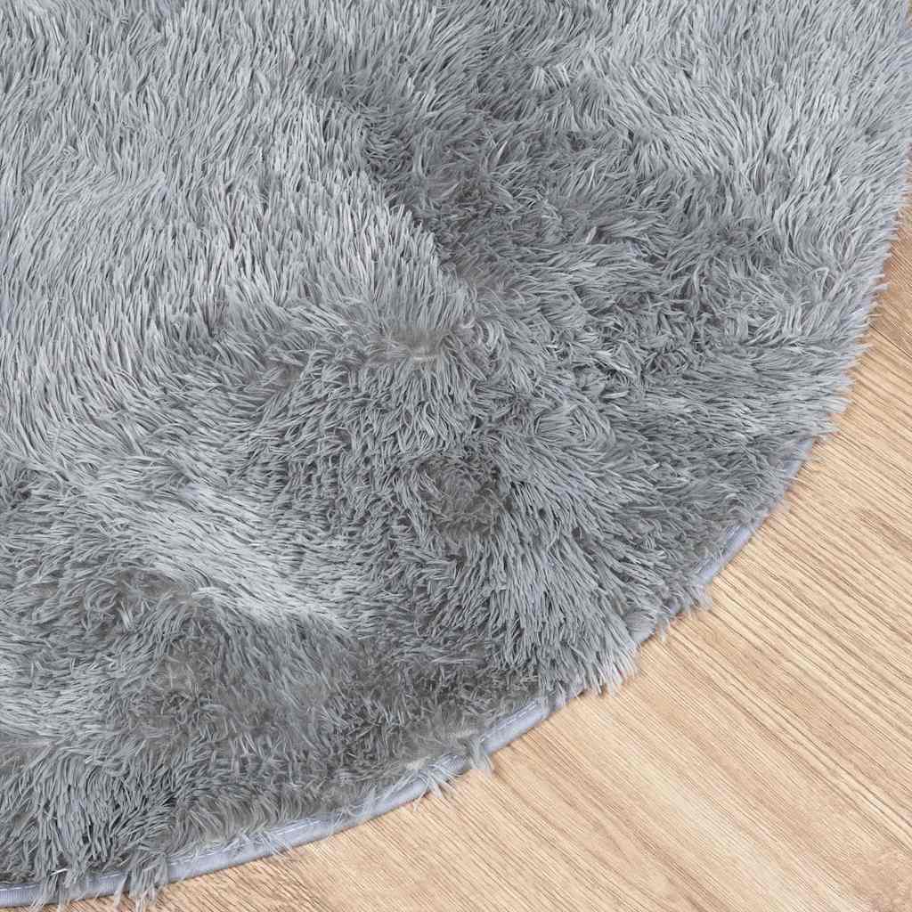 Shaggy Rug High Pile NAVARRA Light Grey 160x160 cm Polyester