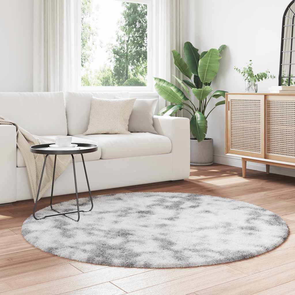 Shaggy Rug High Pile NAVARRA Silver Grey 160x160 cm Polyester