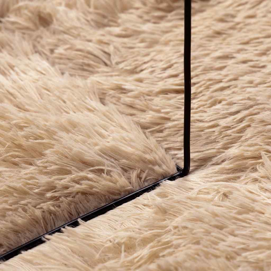 Shaggy Rug High Pile NAVARRA Beige 200x200 cm Polyester
