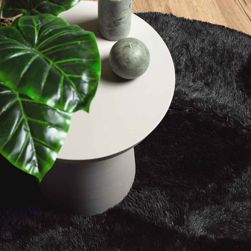 Shaggy Rug High Pile NAVARRA Black 200x200 cm Polyester
