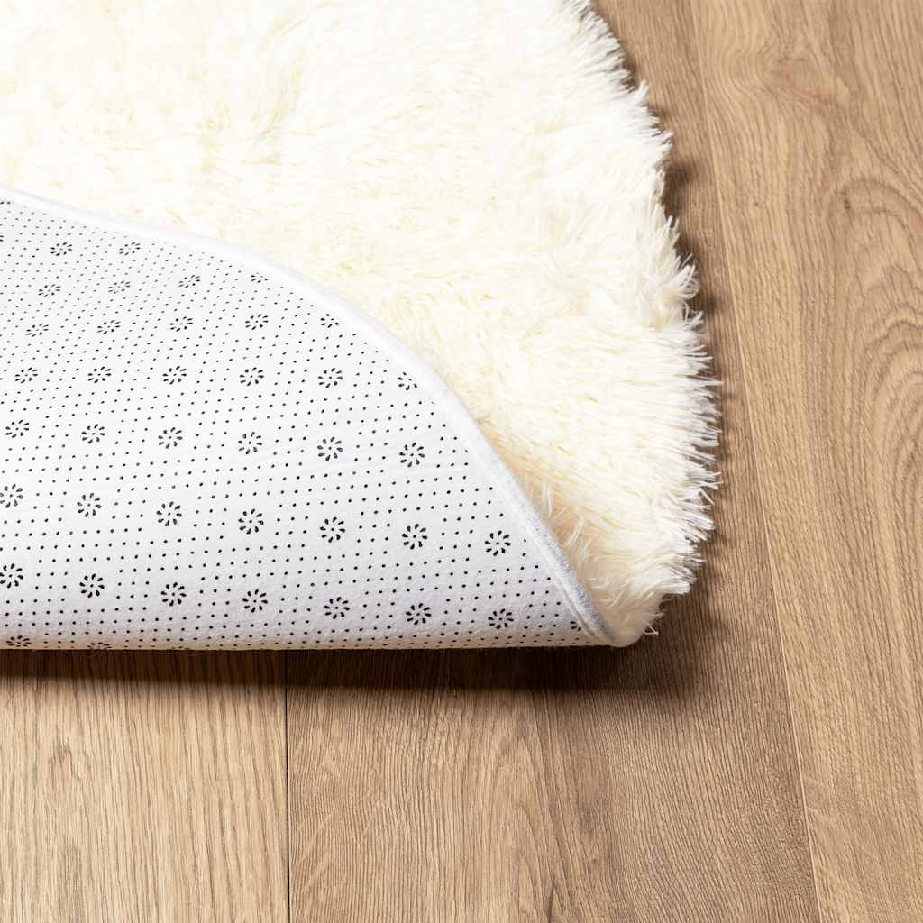 Shaggy Rug High Pile NAVARRA Cream 200x200 cm Polyester