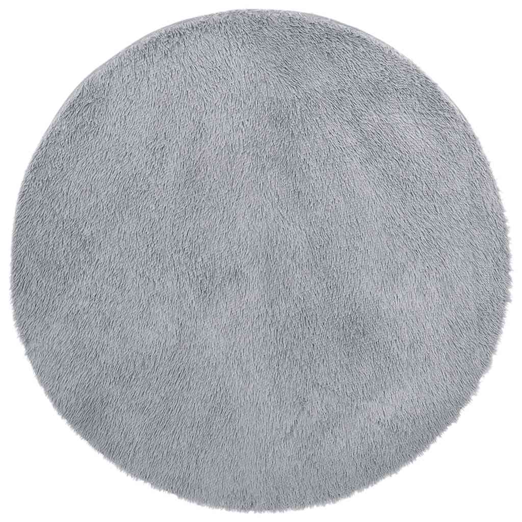 Shaggy Rug High Pile NAVARRA Light Grey 200x200 cm Polyester