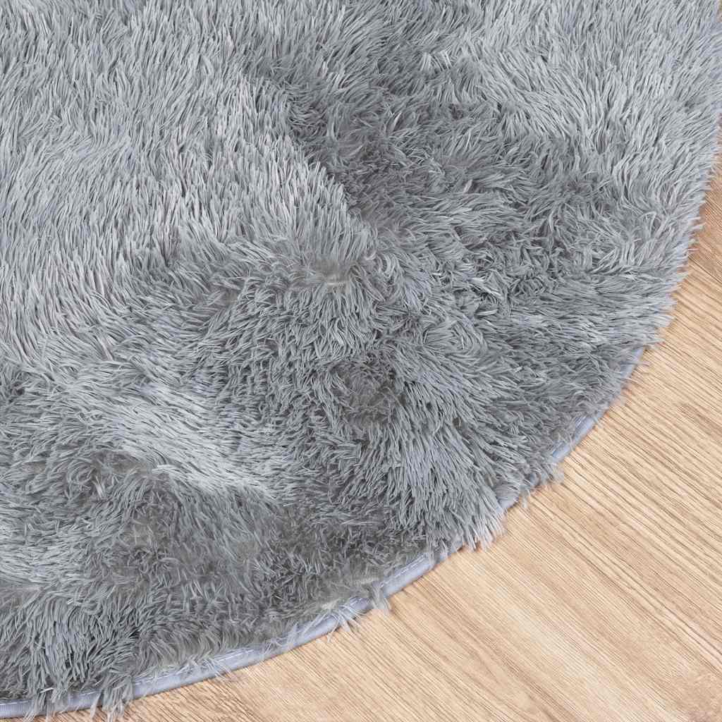 Shaggy Rug High Pile NAVARRA Light Grey 200x200 cm Polyester