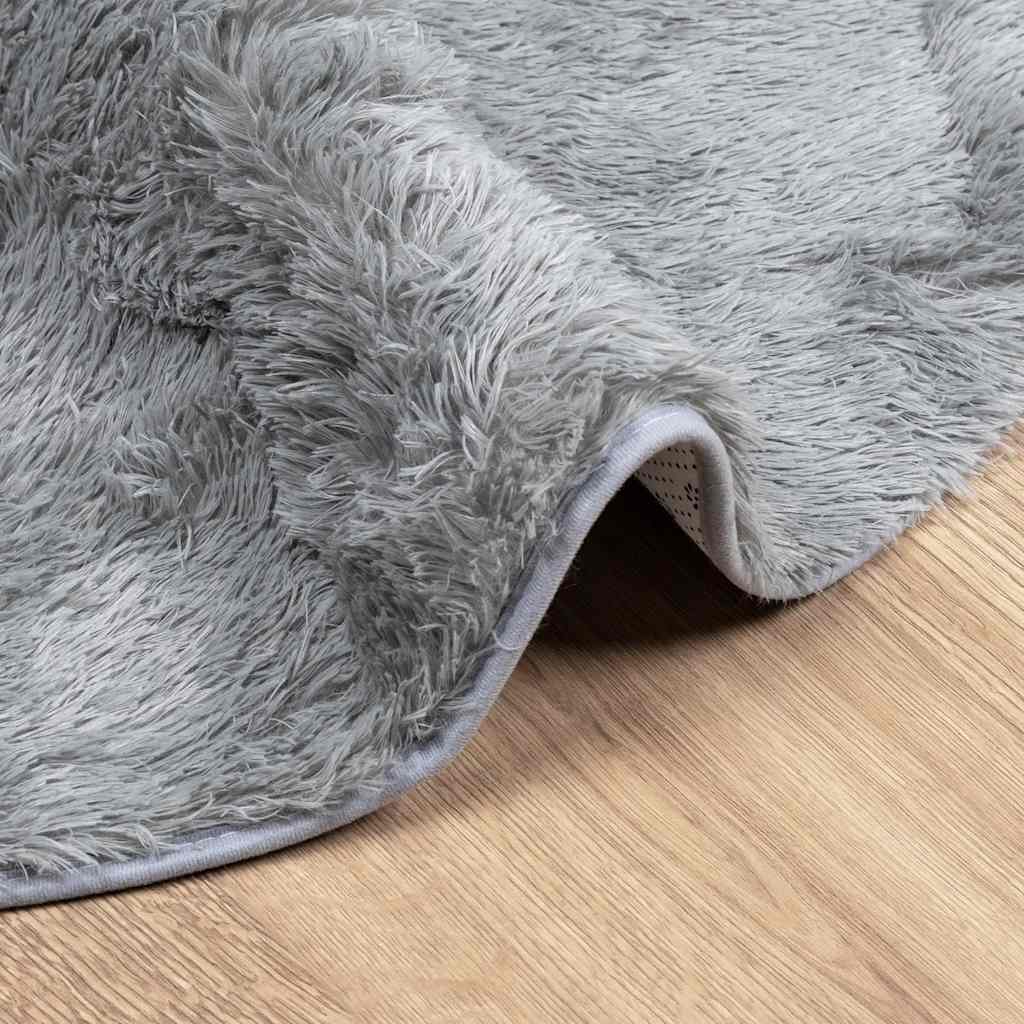 Shaggy Rug High Pile NAVARRA Light Grey 200x200 cm Polyester