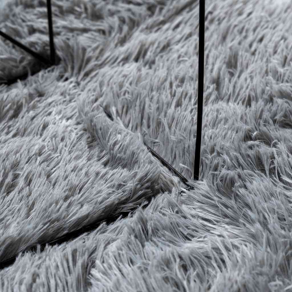 Shaggy Rug High Pile NAVARRA Light Grey 200x200 cm Polyester