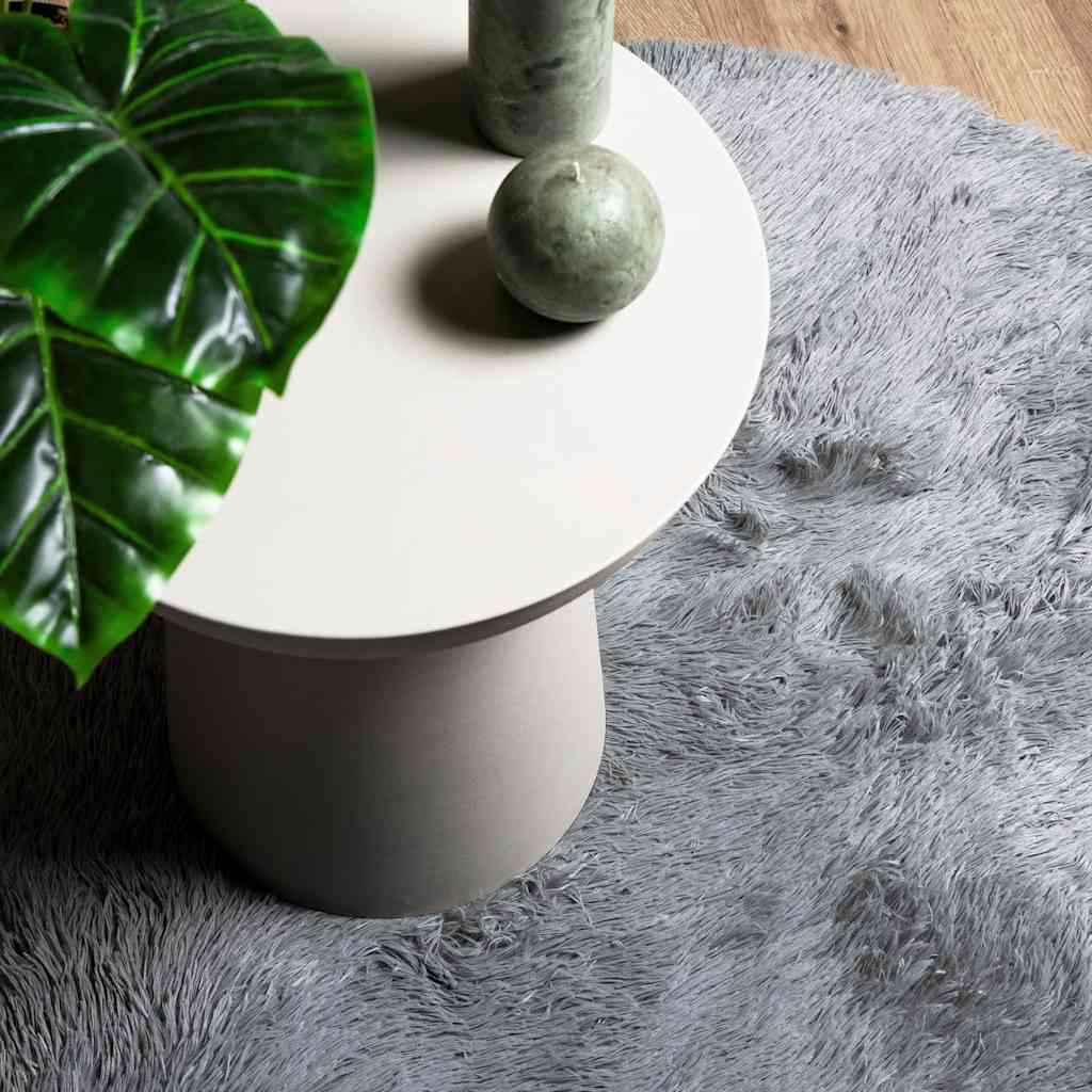 Shaggy Rug High Pile NAVARRA Light Grey 200x200 cm Polyester